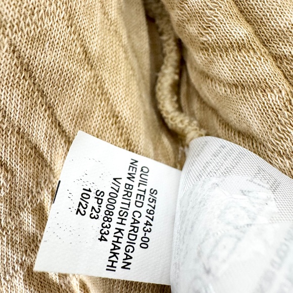Banana Republic Quilted Cardigan New British Khaki Sz Small - Picture 11 of 12